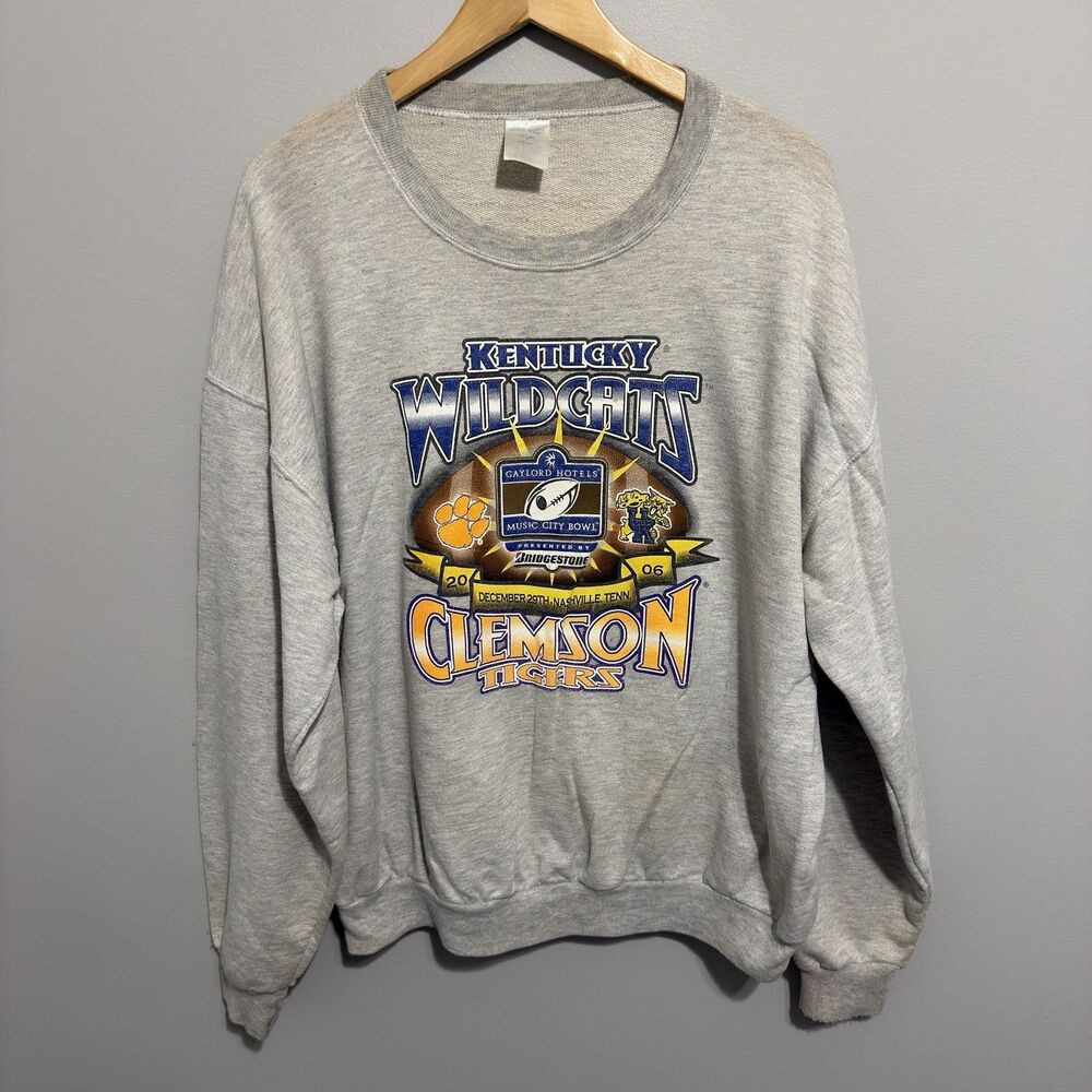 Vintage Y2K 2006 Kentucky Wildcats Clemson Tigers Football Sweatshirt Size XL